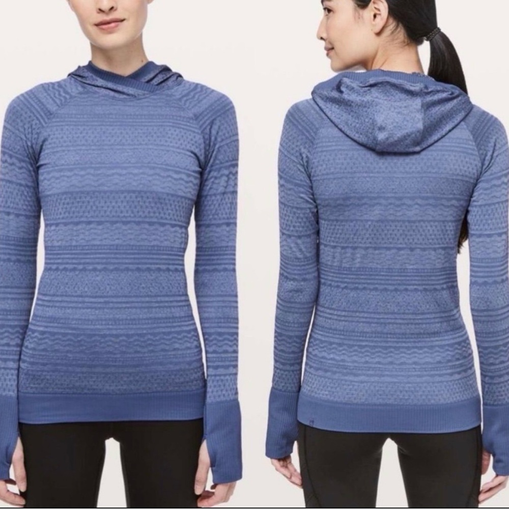 Lululemon Rest Less Gatsby Blue Hooded Pullover